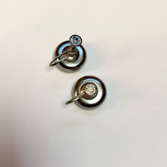 Vintage Sterling Faux Pearl Screw Back Earrings - Picture 6 of 10